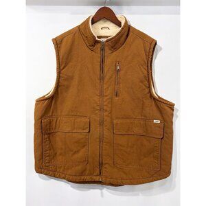Lee Workwear Mens Sherpa Lined Vest XXL Tobacco Brown Cotton Canvas